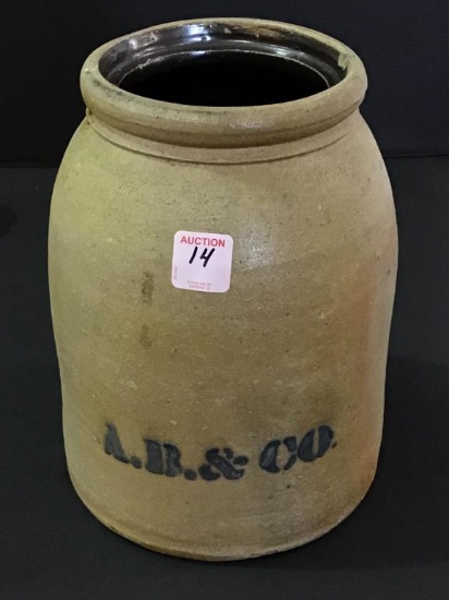 Chicago Pottery Stoneware Jar Marked AB&CO