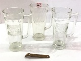 Lot of 4 Falstaff Beer Items Including 3 Glass