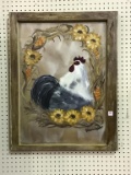 Framed Chicken Design Painted Window