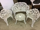 4 Piece Ornate Iron Garden Set Including Bench,