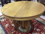 Round Oak Pedestal Table