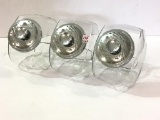 Lot of 3 Glass Candy Jars w/ Lids