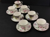 Lot of 7 Various Floral Paint Bone China England