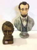 Lot of 2 Lincoln Bust Statues