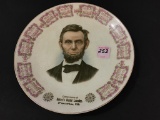 1910 Abe Lincoln Calendar Plate-Adv. Onken's