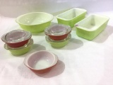 Group of Vintage Pyrex Including Round Casserole,