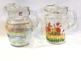 Pair of 1950's Very Nice Decorated Lemonade