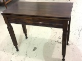 Unusual Walnut Flip Swivel Top Game Table