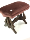Very Nice Wood Upholstered Top Footstool