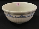 Sm. Blue & White Decorated #6 Crock Bowl