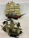 Pair of Decorative Sail Ships Including