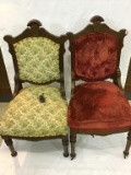 Pair of Victorian Chairs w/ Matching Wood