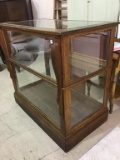 Antique Floor Model Wood & Glass Showcase