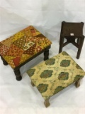 Lot of 3 Including 2-Foot Stools & Sm. Stand