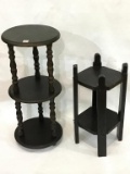 Lot of 2 Black Paint Occasional Stands