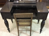 Spinet Design Writing Desk w/ Cane Seat