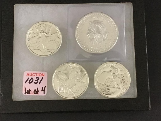 Lot of 4-.999 Fine Silver Rounds Including