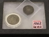 Lot of 2 Old Half Dollars Including 1830 & 1858