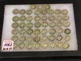 Collection of 51 Mercury Dimes-Various Dates