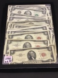 Collection of 130-2 Dollar Bills Including