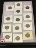 Lot of 13-1920's Standing Liberty Quarters