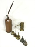 Lot of 7 Various Oil Cans Including Golden Rod-