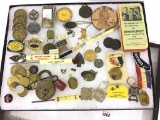 Group of Trinkets Including Various Tokens,
