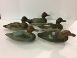 Lot of 5 Un-Known Old Wood Ducks