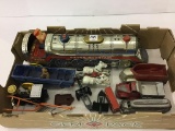 Group of Toys Including Silver Mountain Battery