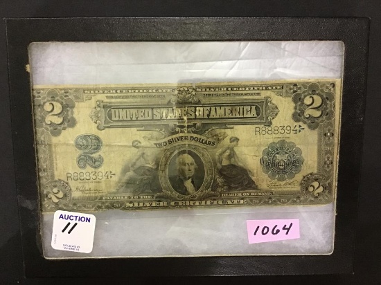Old Two Dollar Silver Certificate-Series of 1899