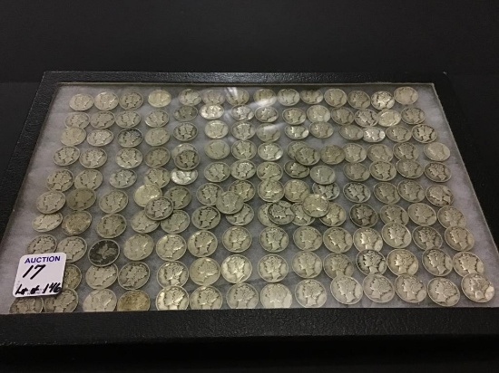 Collection of Approx. 146 Mercury Dimes