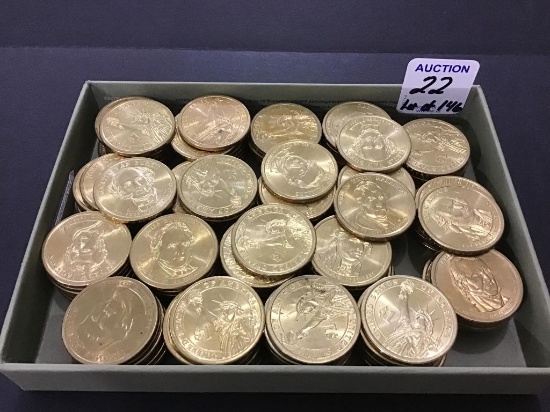 Collection of 146 Presidential Dollar Coins