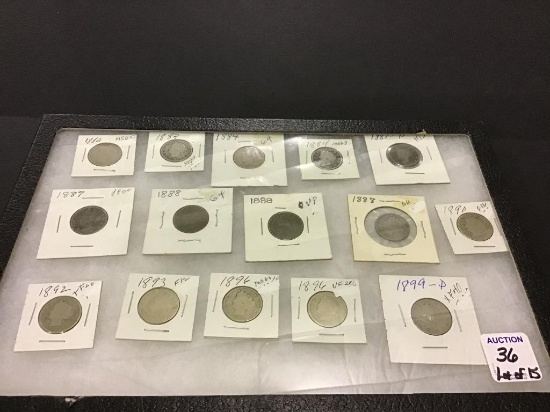 Collection of 15 Various V-Nickels