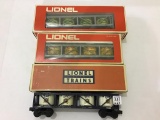 Lot of 3 Lionel O-Gauge Vat Cars-Some w/ Boxes