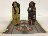 Lot of 3 Including 2 Vintage Indian Skookum Dolls-