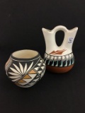 Lot of 2 Contemp. Southwest Decorated Pottery