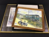 Lot of 3 Framed Pieces Including