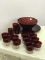 Lg. Group of Red Glassware Including