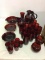 Lg. Group of Red Glassware Including