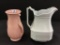 Lot of 2 Including White Ironstone Pitcher-