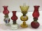 Lot of 4 Various Miniature Kerosene Lamps