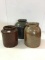 Lot of 3 Various Crock Jars (Some w/ Edge Chips)