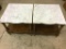 Lot of 2 Matching One Drawer White Marble Top