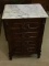 4 Drawer Reproduction Wood Carved White Marble