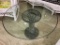 Sm. Metal Base Table w/ Round Glass Top