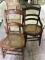 Lot of 3 Various Antique Cane Seat Chairs