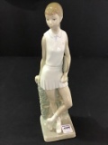 Lladro Figurine-Girl Playing Tennis