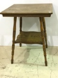 Square Oak Lamp Table