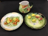 Lot of 3 Fruit Painted Pieces Including Bavaria