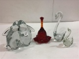 Group Including Glass Rabbit Bookends